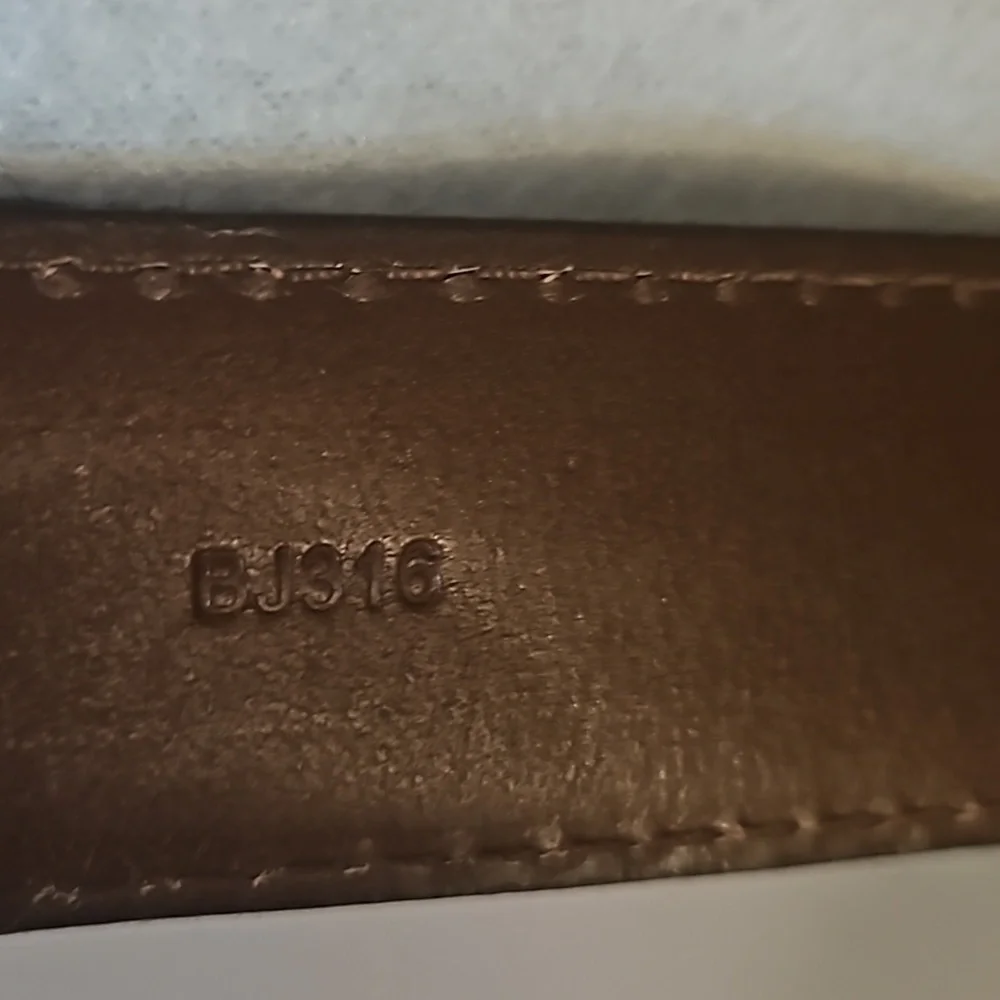 J Crew Moon Plaid Genuine Leather Belt sz 34 Brass hardware Pre-owned - Picture 9 of 10